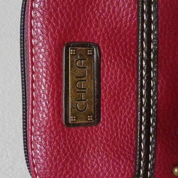 Chala Cellphone Bee Crossbody Bag Burgundy Vegan Leather - Picture 10 of 13